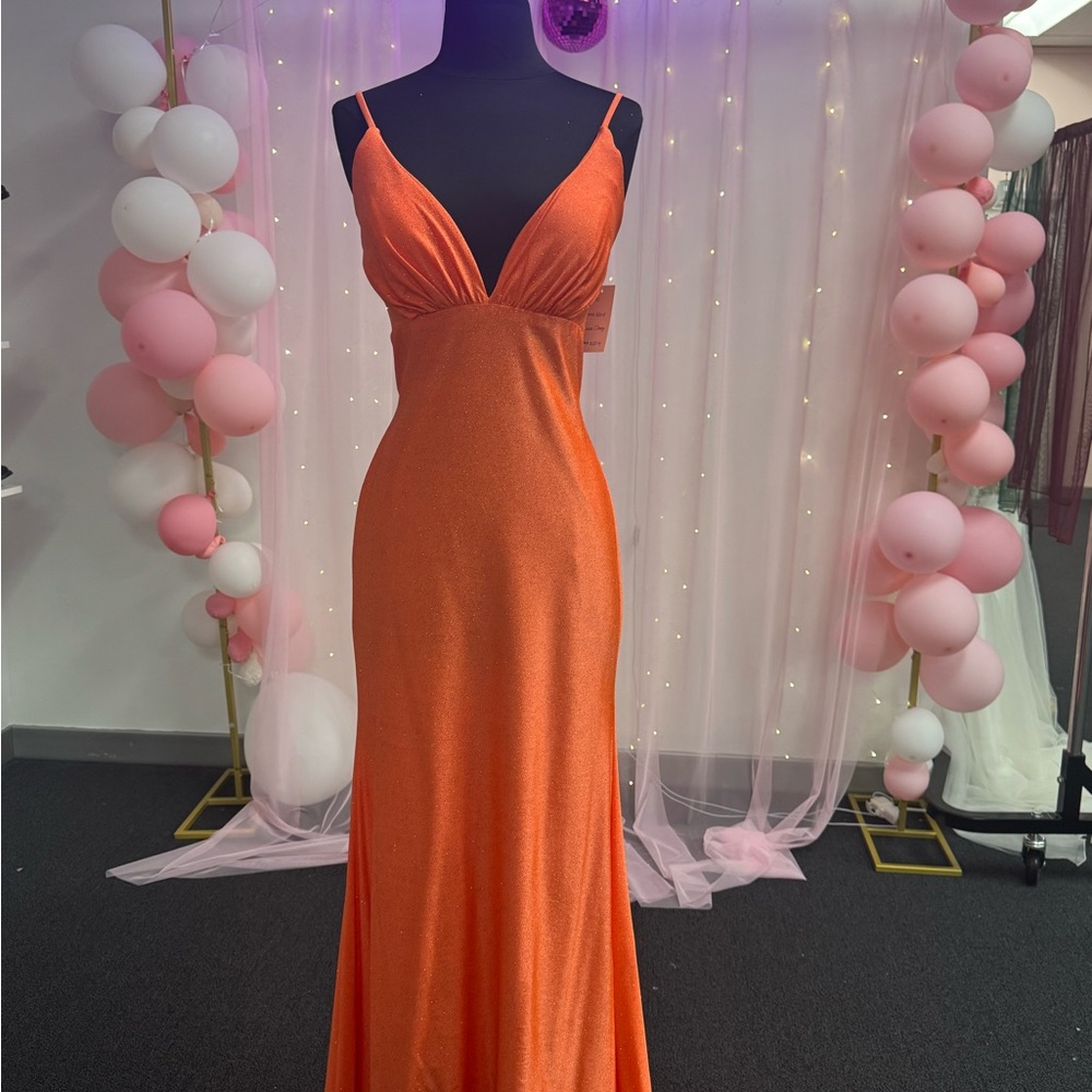 Elegant Orange Evening Gown
